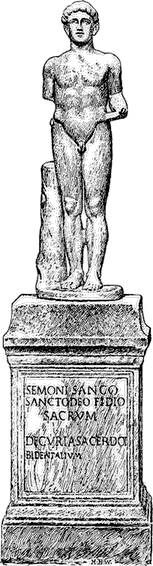 Estatua encontrada en la isla Tíber