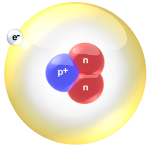 Representación de un átomo de Tritio.