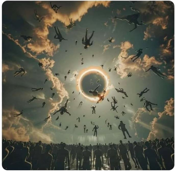 Imagen del "arrebatamiento" en el eclipse que circulaba en las redes sociales